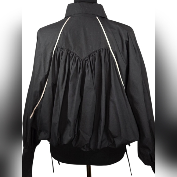 Fe Noel Statement Sleeve Poet Shirt Black XS Japanese Cotton Sculptural Back - Picture 12 of 15